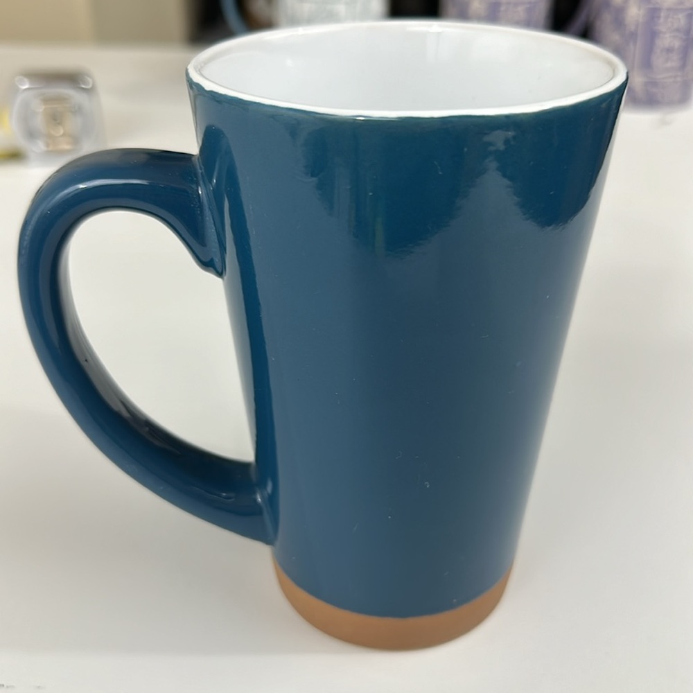 RELIST SOON New - Old East Main Co. Blue and Brown Coffee Mug - Cluck, Oink, Baa - Picture 2 of 4